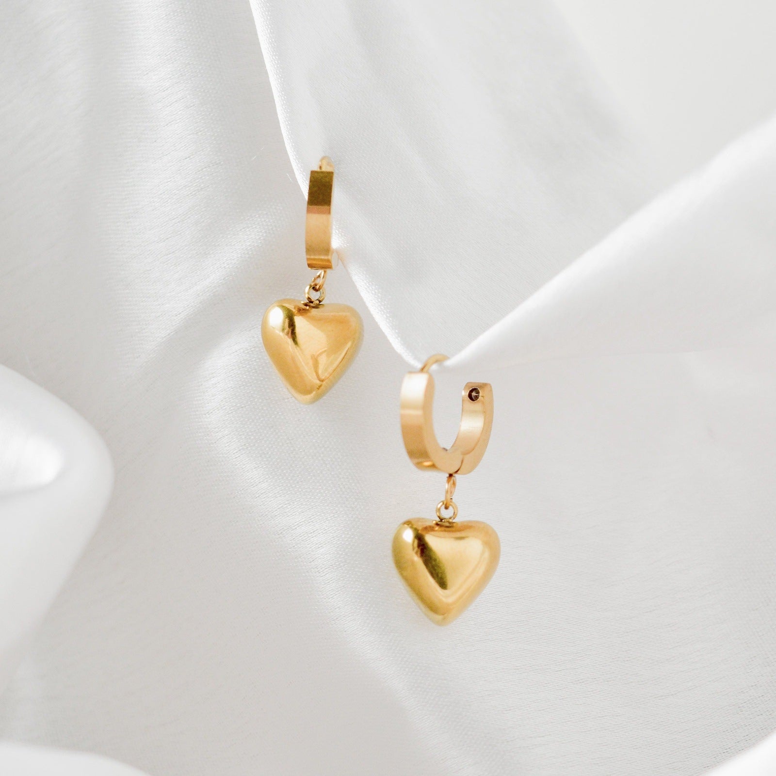 Amore Huggies: Elegant Gold Plated Anti Tarnish Earrings