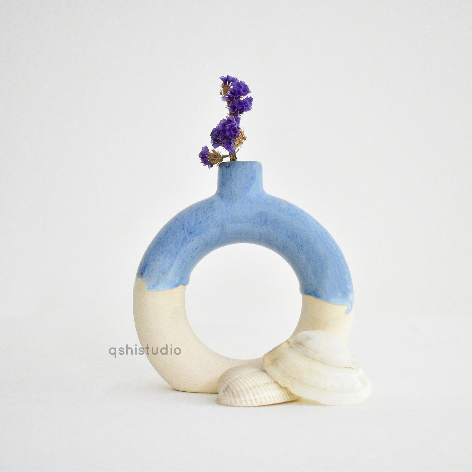 Home Decor Ceramic Donut Vase - Ocean dip