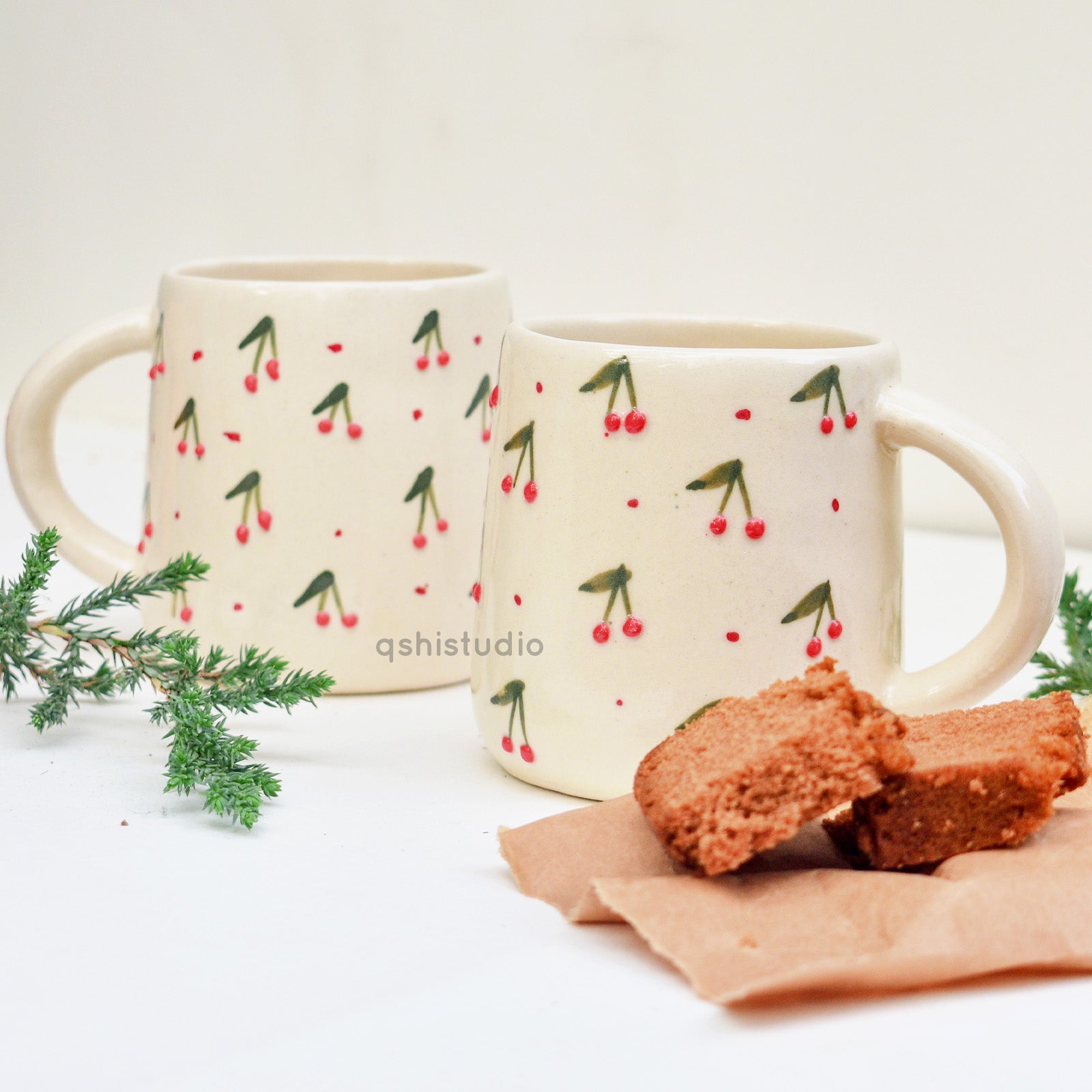 Handmade Coffee Mug - Cherry