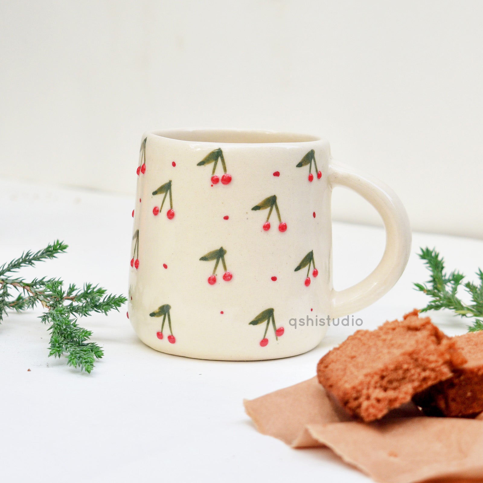 Handmade Coffee Mug - Cherry