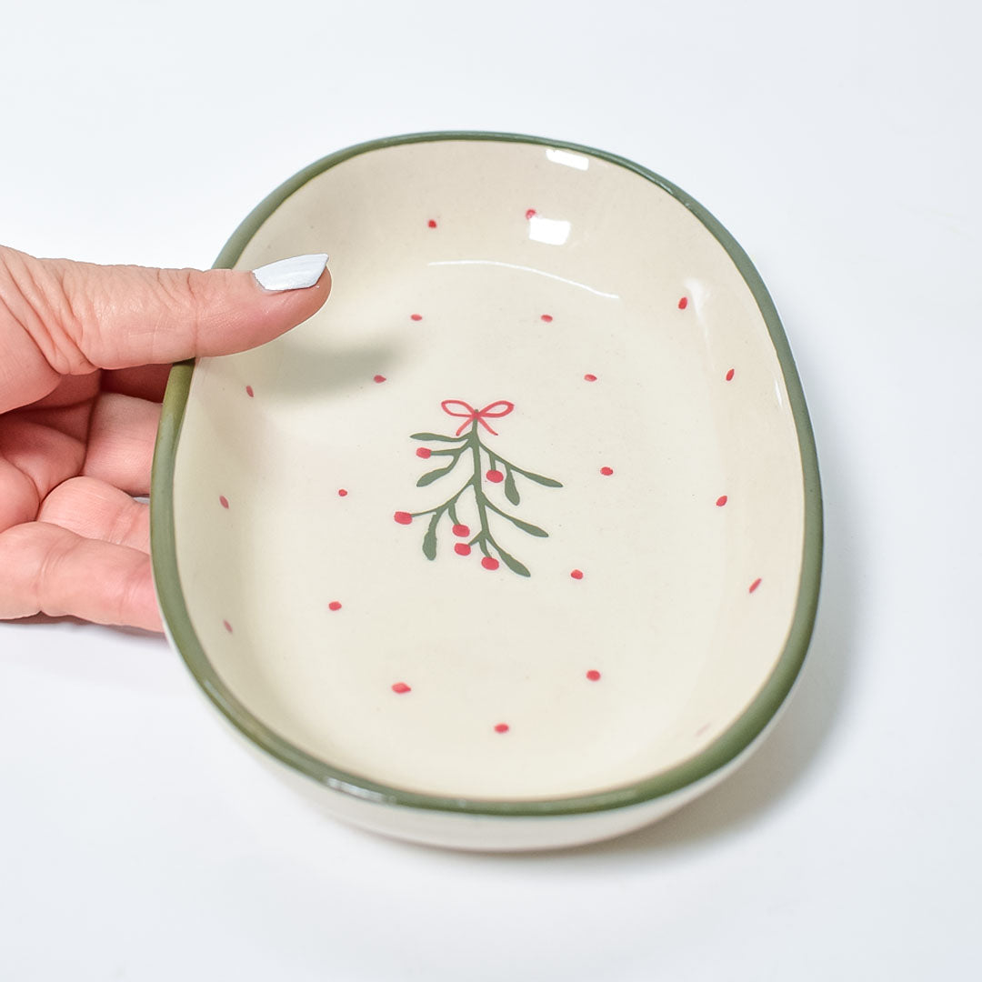 Serving Ceramic Bowl - Mistletoe ( 1 pc)