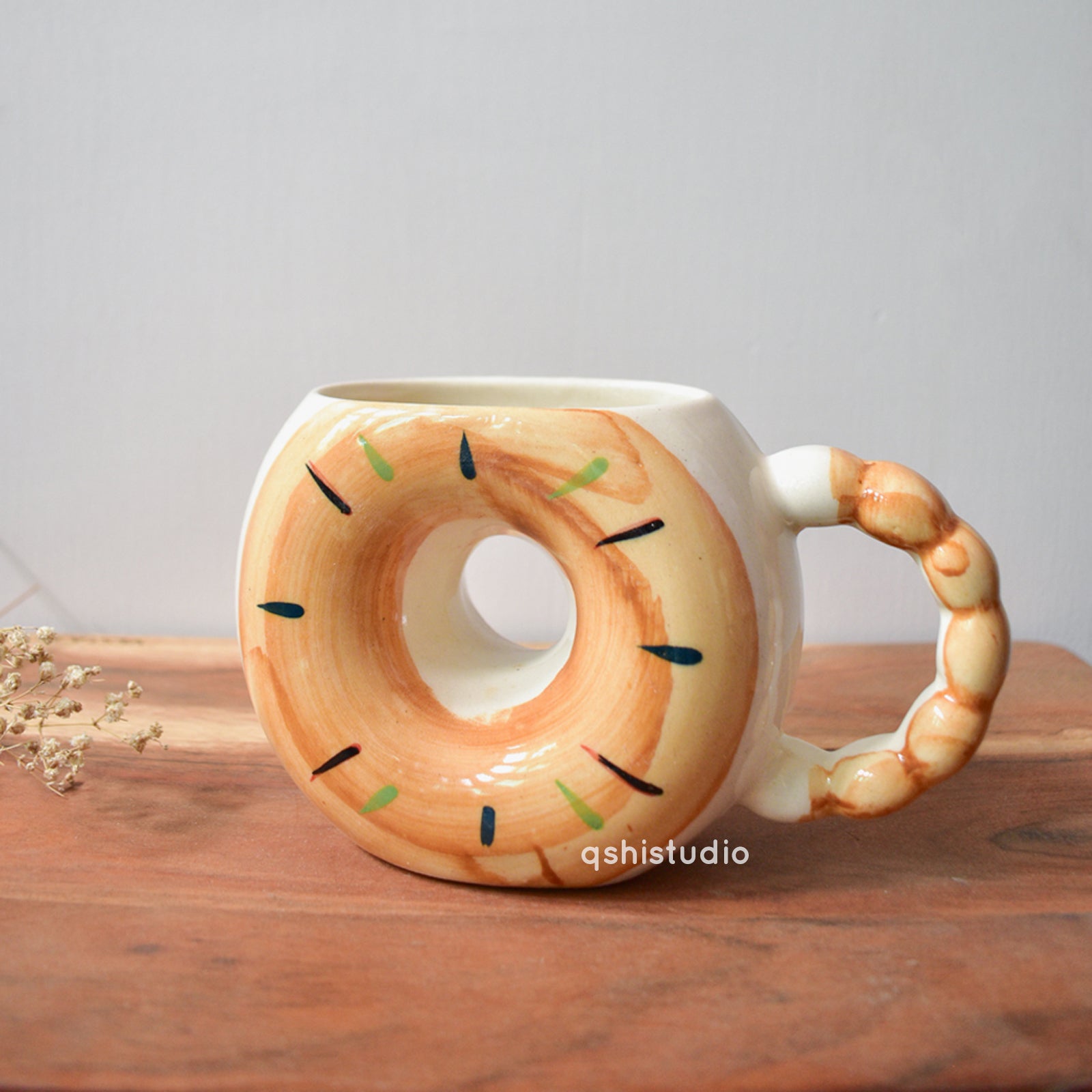 Cute Ceramic Cup - Donut Brown