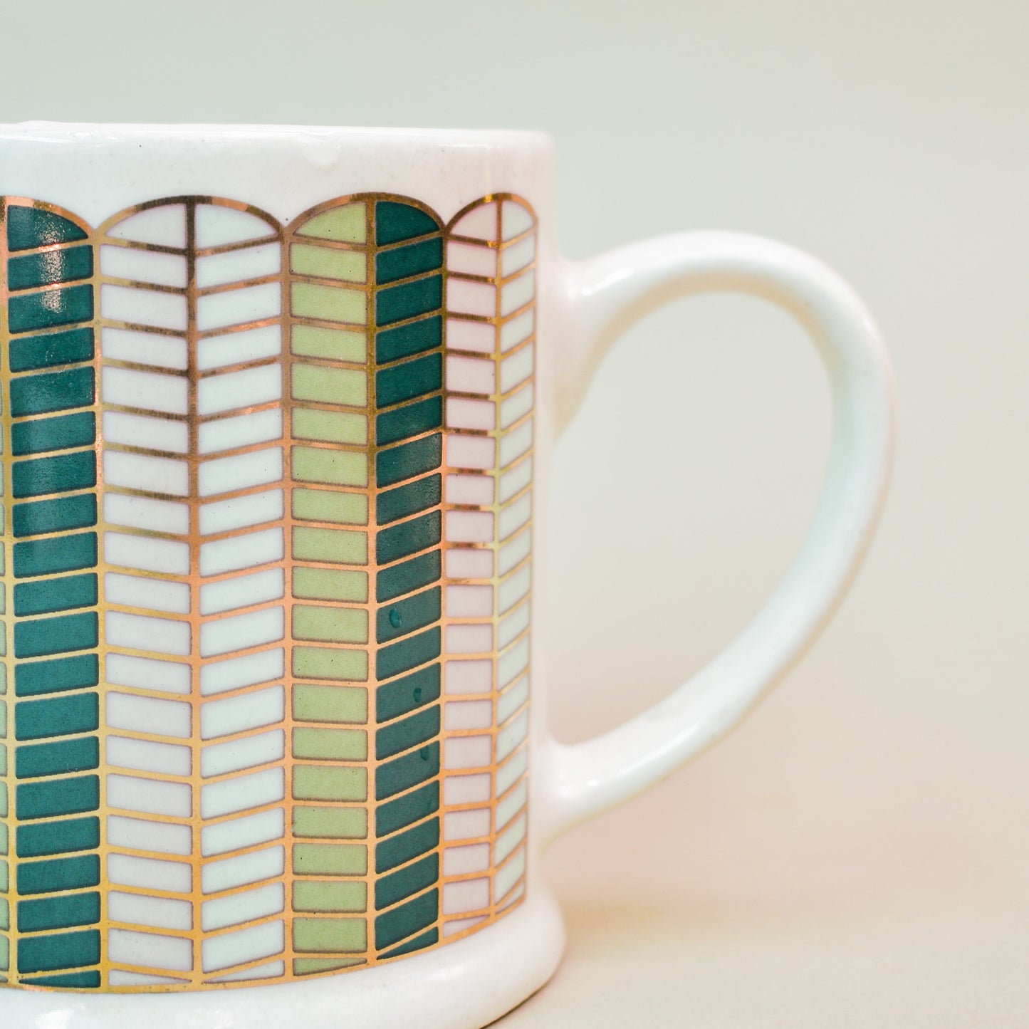 Handmade Ceramic Mug - Golden Leaf