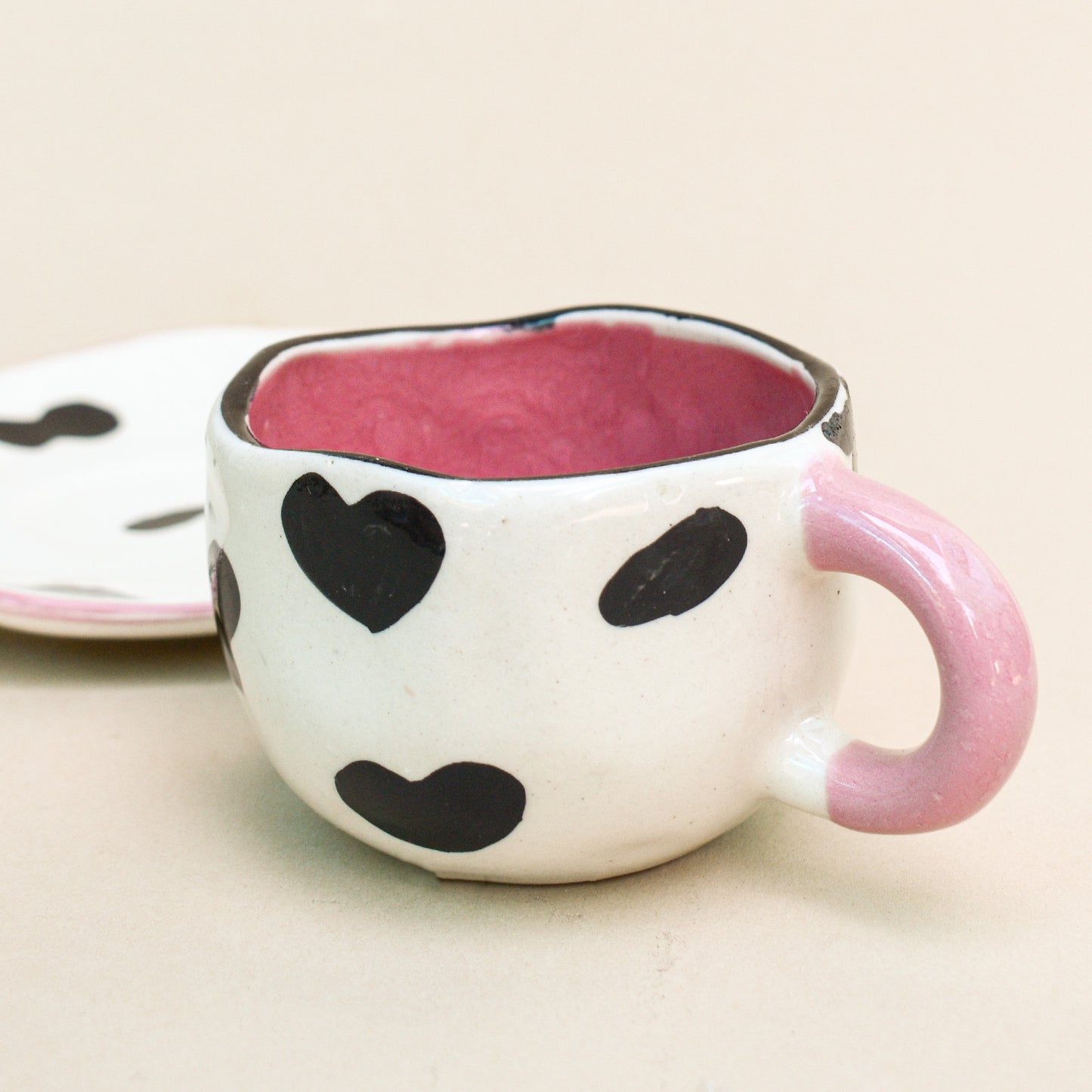 Cute Tea Cup Saucer Set - Cow