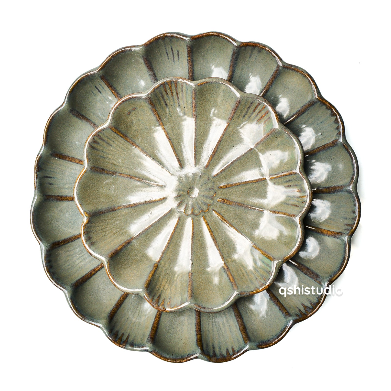 Serving Snack Platter - Olive (Set of 2)
