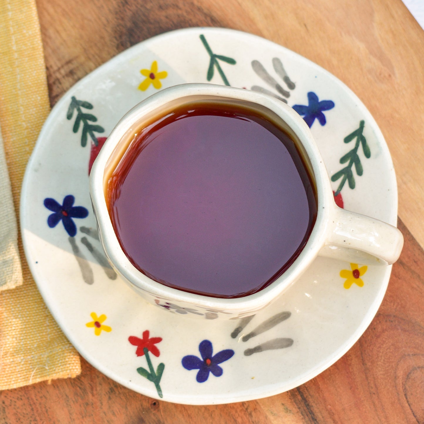Stylish Ceramic Tea Cup Saucer Set - Garden
