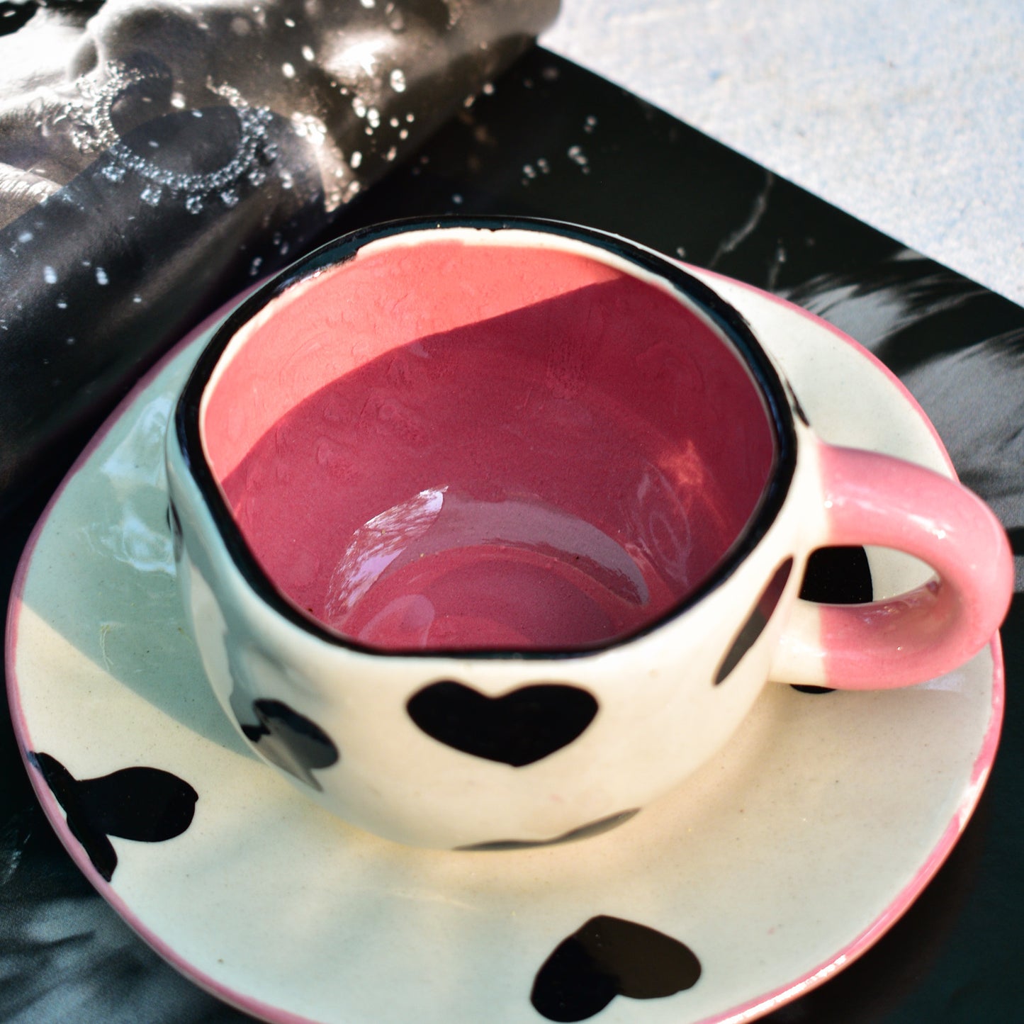 Cute Tea Cup Saucer Set - Cow