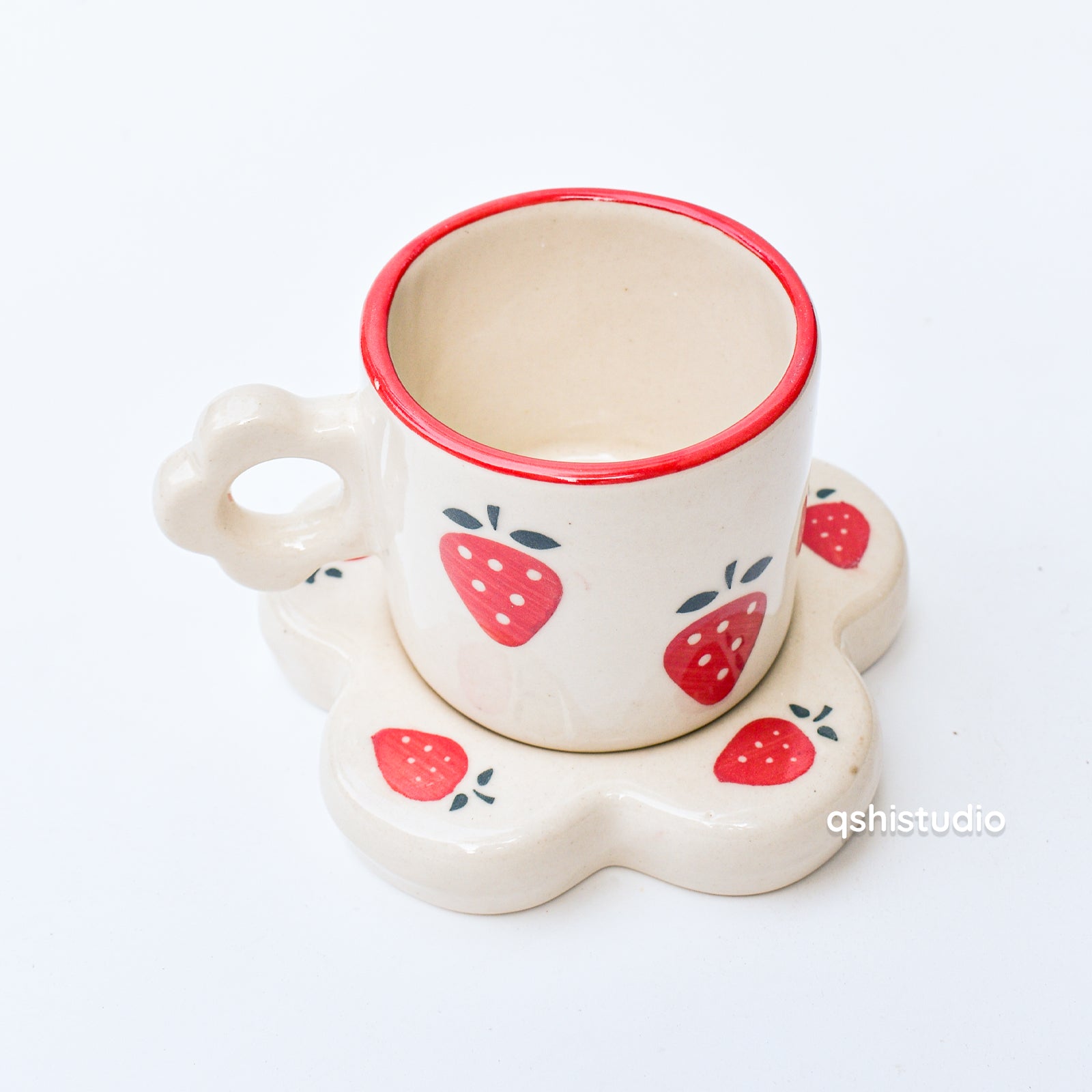 Coffee Cup & Small Matching Coaster Set - Berry Kisses