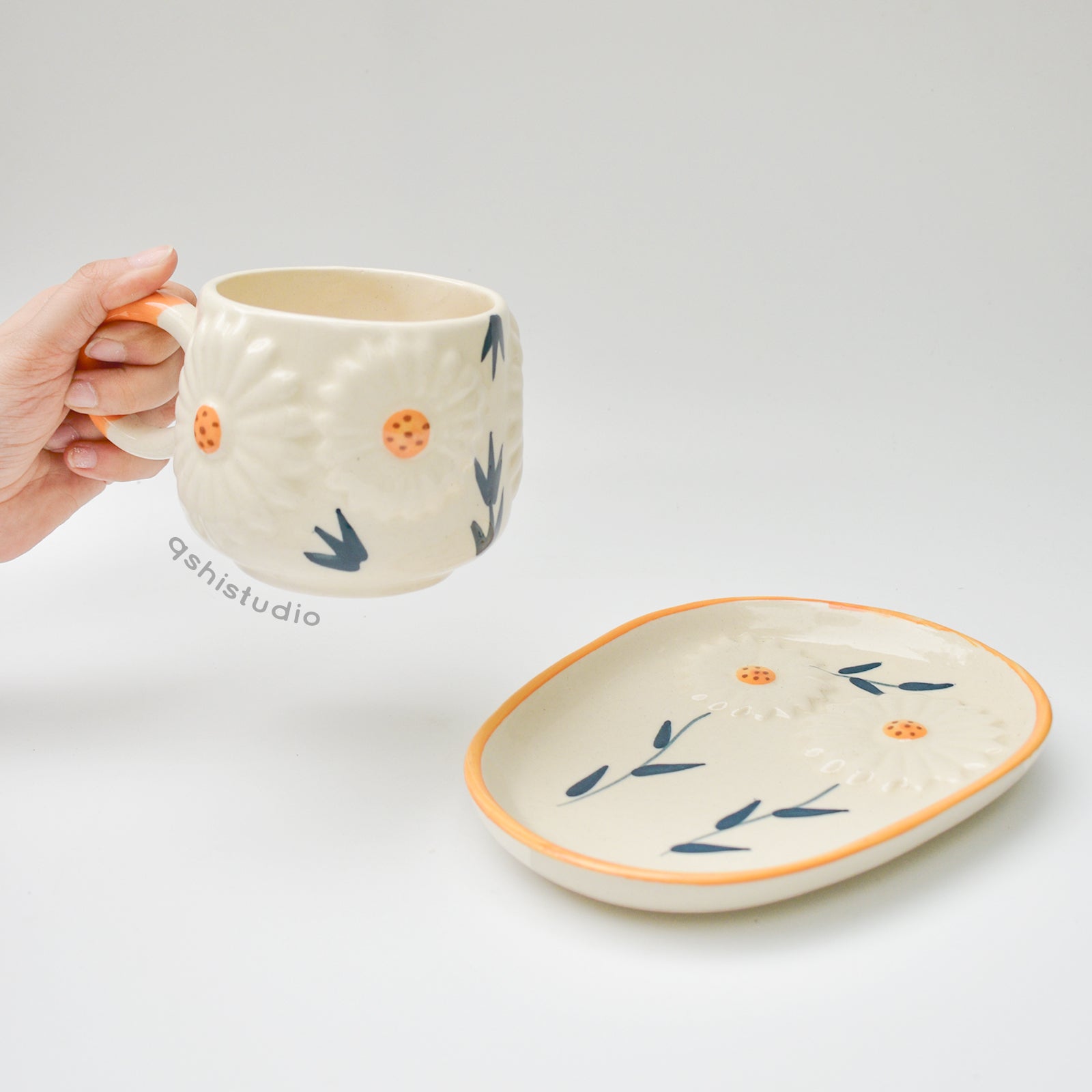 Ceramic Decorative Snack Plate - 3D Sunflower (only plate)