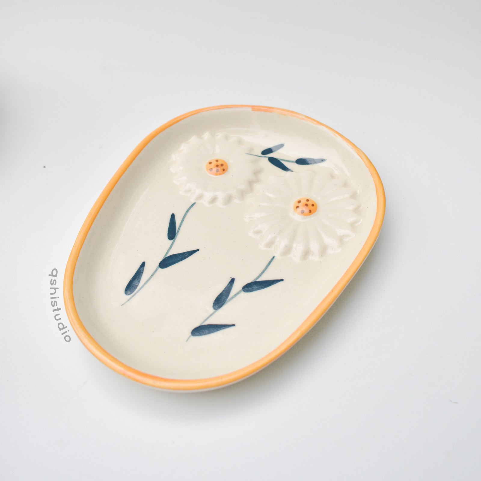 Ceramic Decorative Snack Plate - 3D Sunflower (only plate)