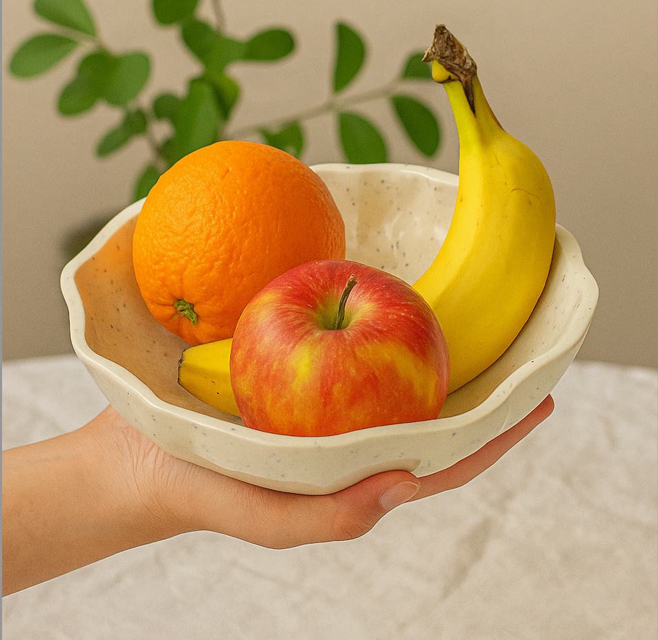 Fancy Ceramic Bowl - Blue Speckle