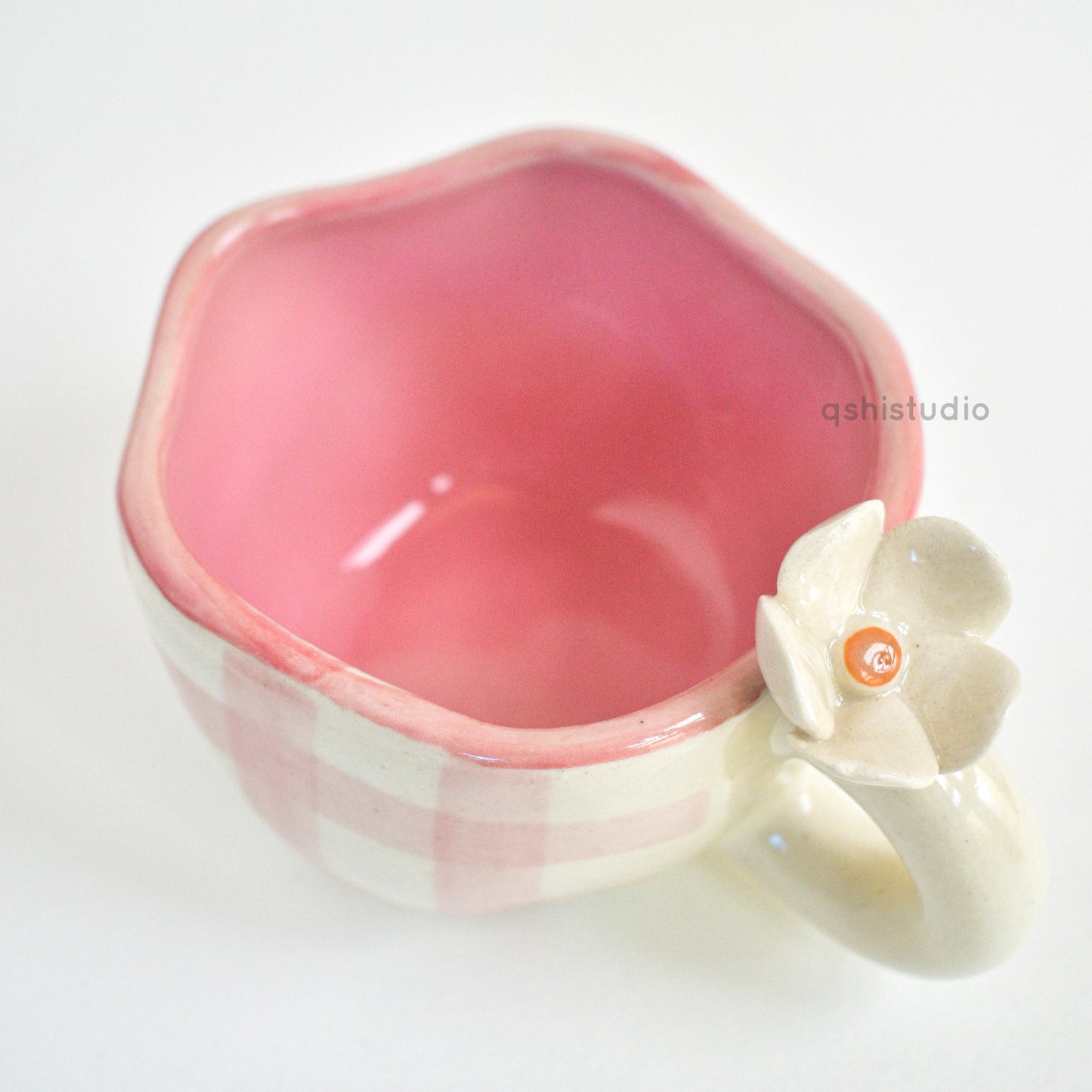 Handmade Ceramic Cups - Daisy (Pink)