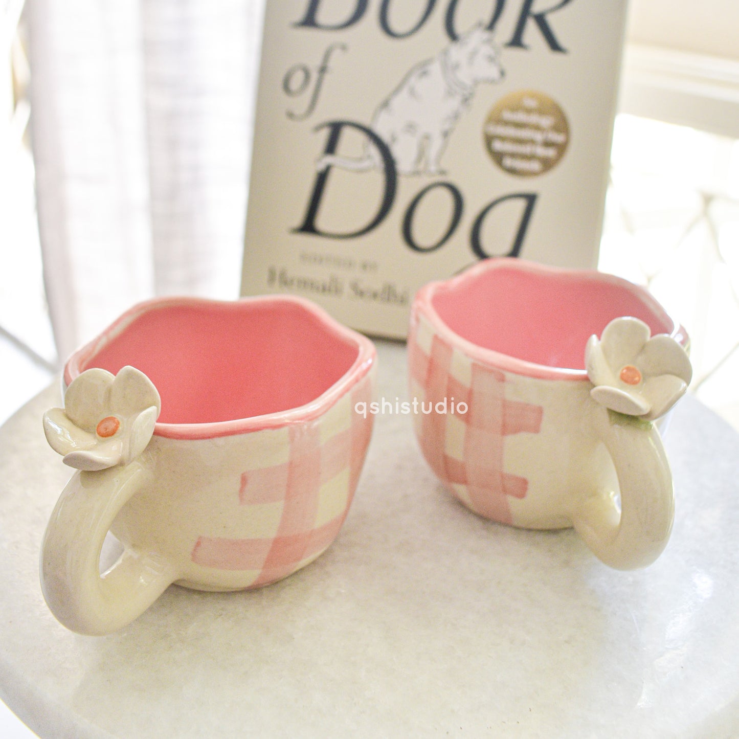 Handmade Ceramic Cups - Daisy (Pink)