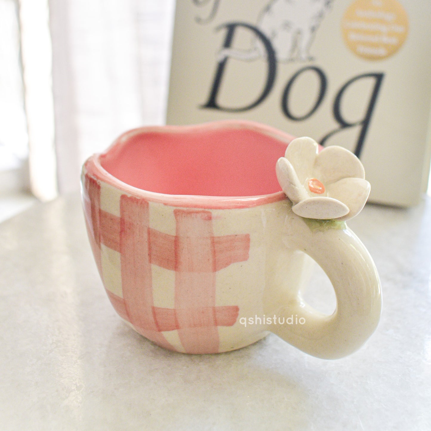 Handmade Ceramic Cups - Daisy (Pink)