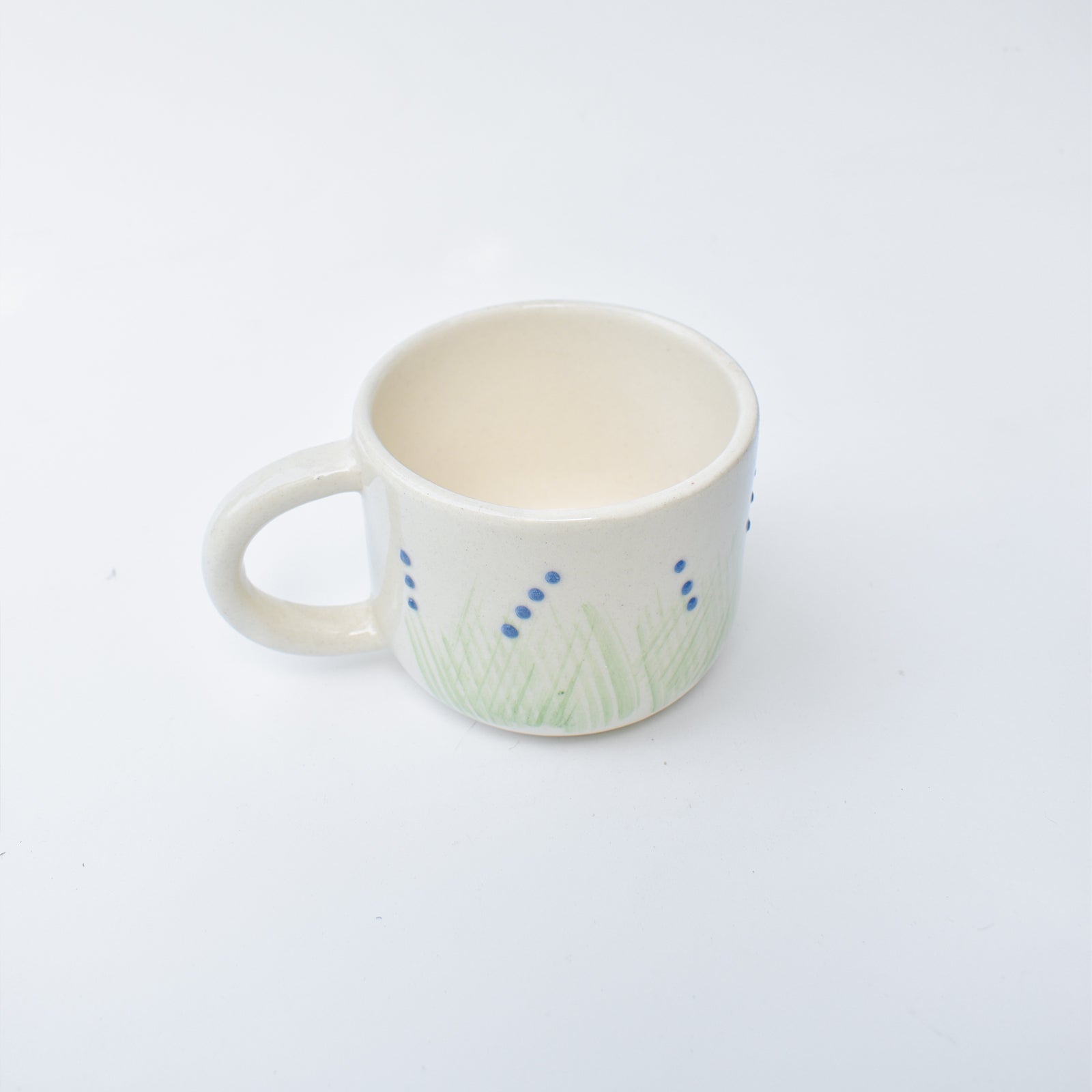 Ceramic Coffee Cup - Blue Fern