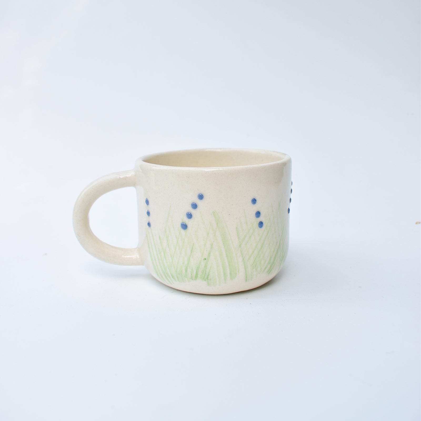 Ceramic Coffee Cup - Blue Fern