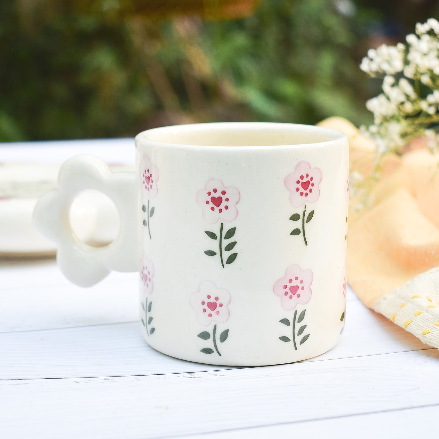 Coffee Ceramic Mug Saucer Set - Good Morning
