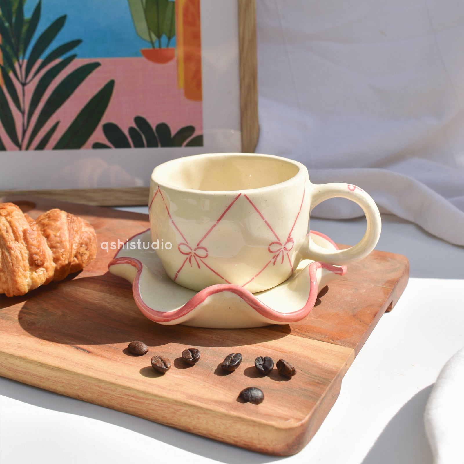 Cross Bow Tea Cup & Coaster Set