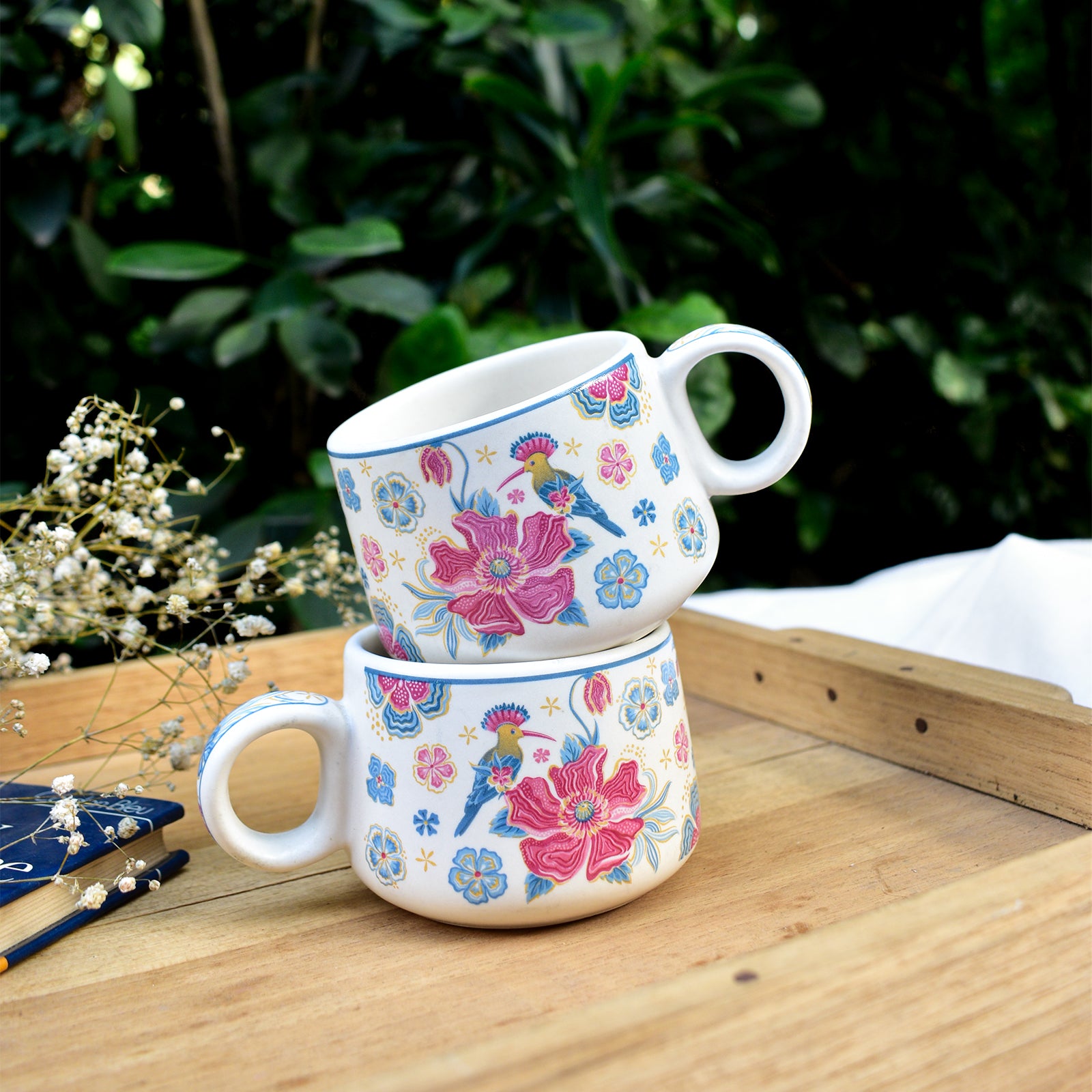 Ceramic Coffee Mug - Pink Garden