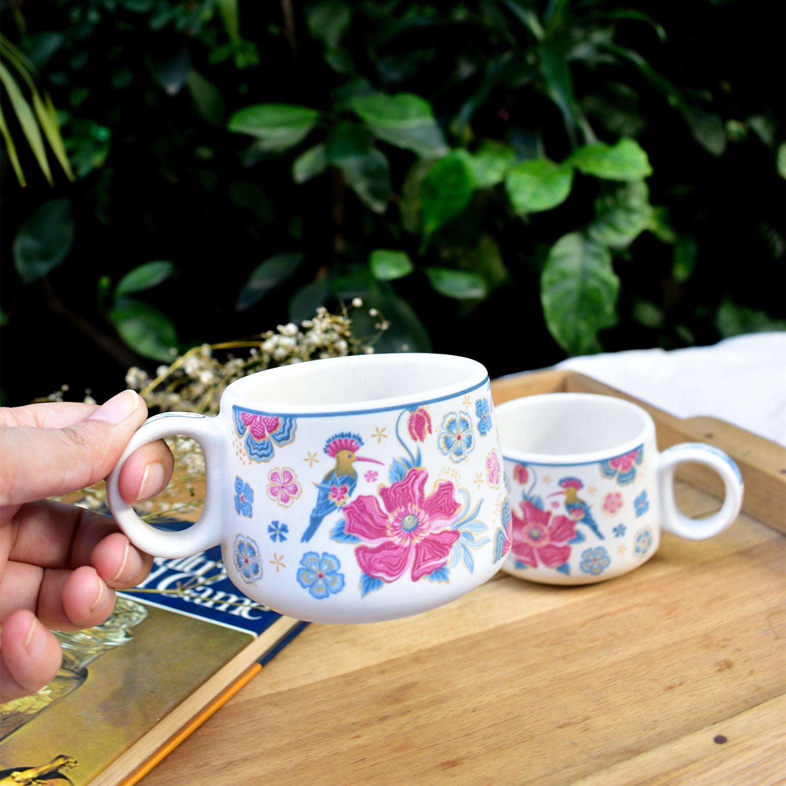 Ceramic Coffee Mug - Pink Garden