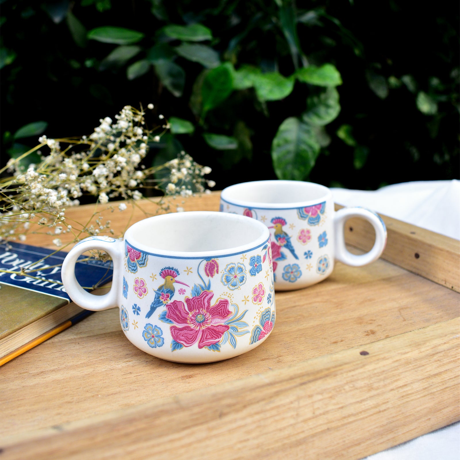 Ceramic Coffee Mug - Pink Garden