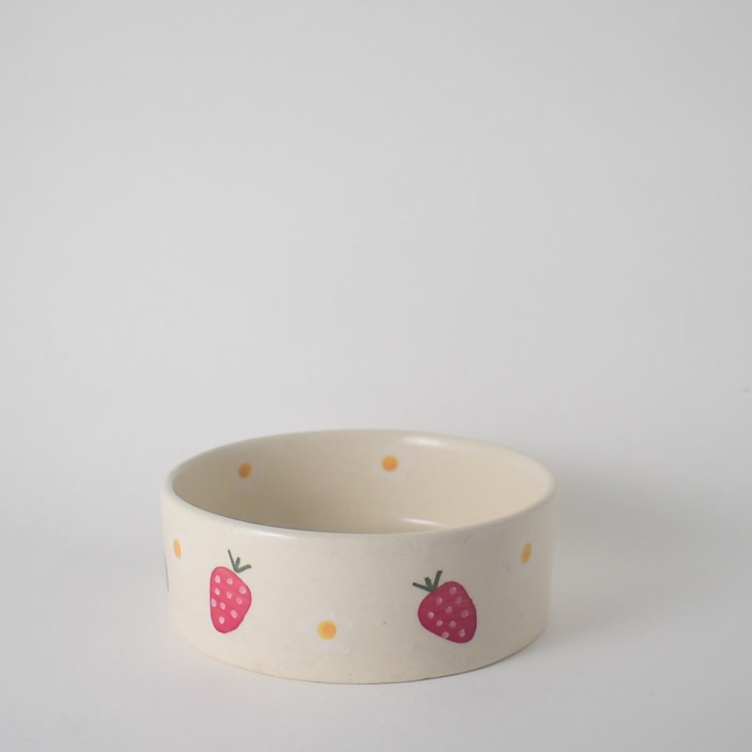 Handmade Ceramic Brunch Bowl - Strawberry