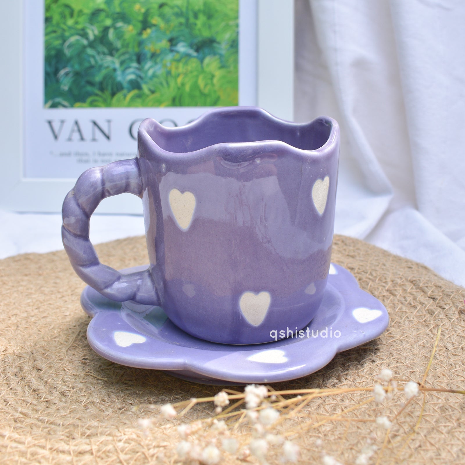 Purple Love Tea Cup & Coaster Set