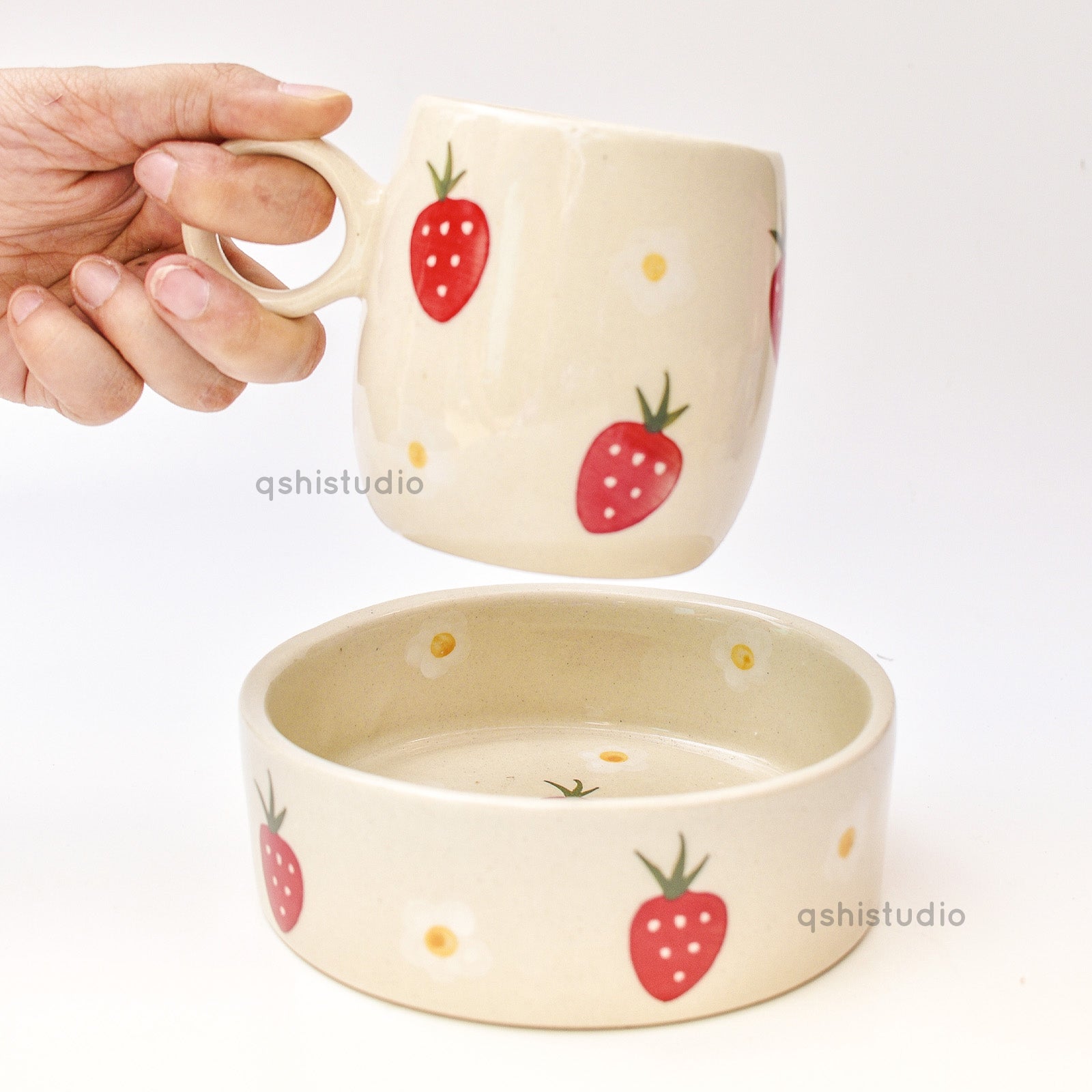 Premium Handmade Ceramic Mug - Strawberry