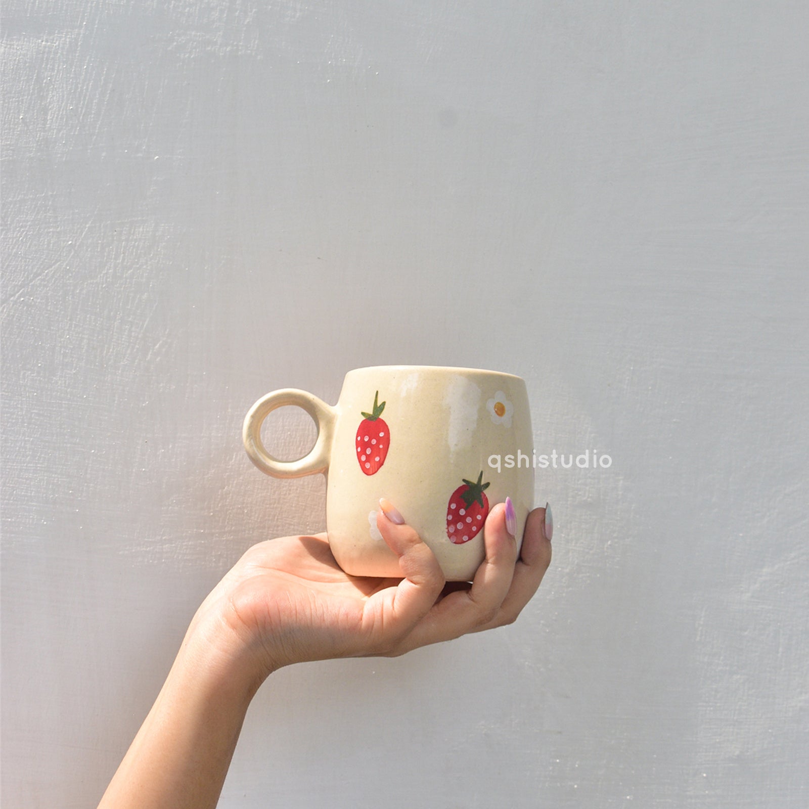 Premium Handmade Ceramic Mug - Strawberry