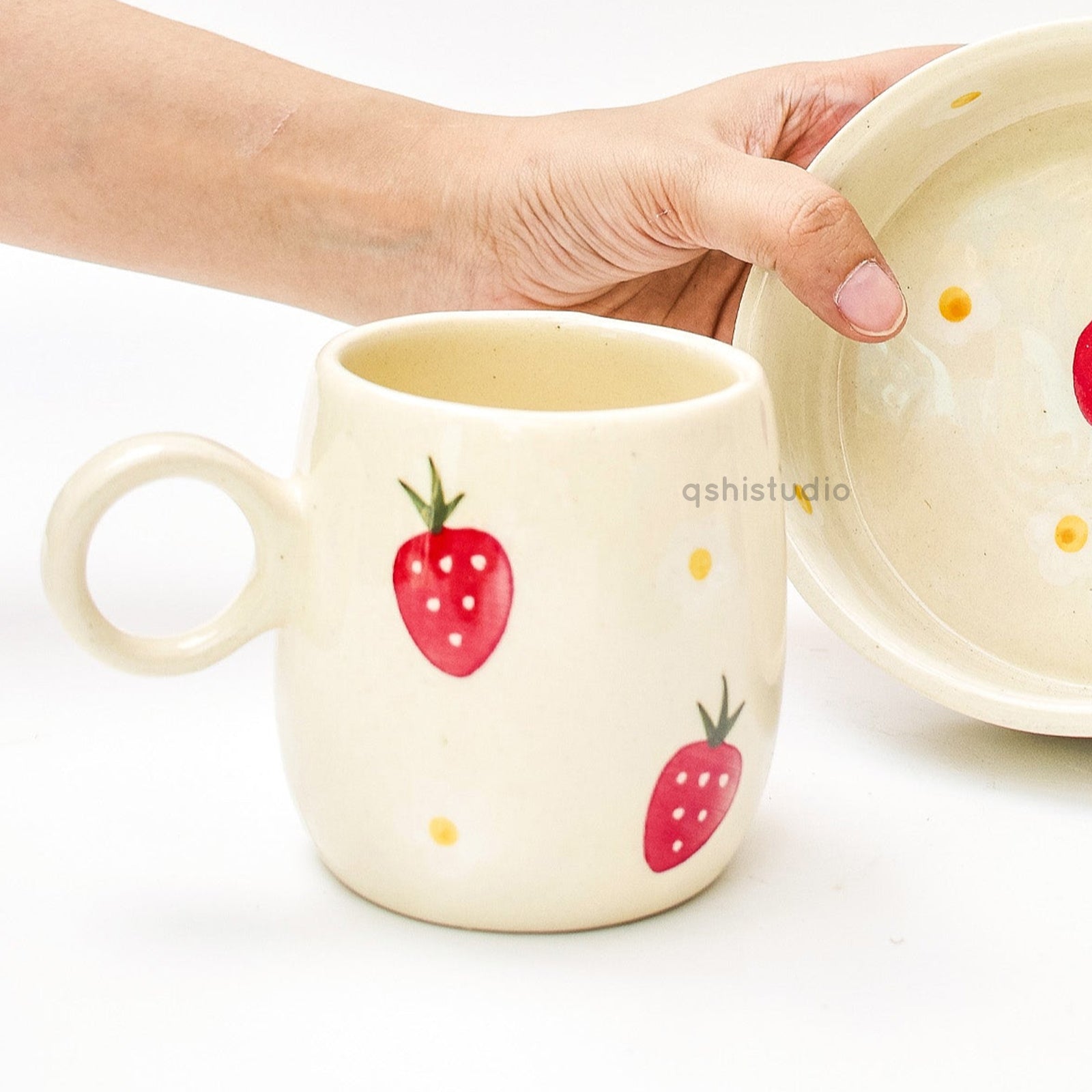 Premium Handmade Ceramic Mug - Strawberry