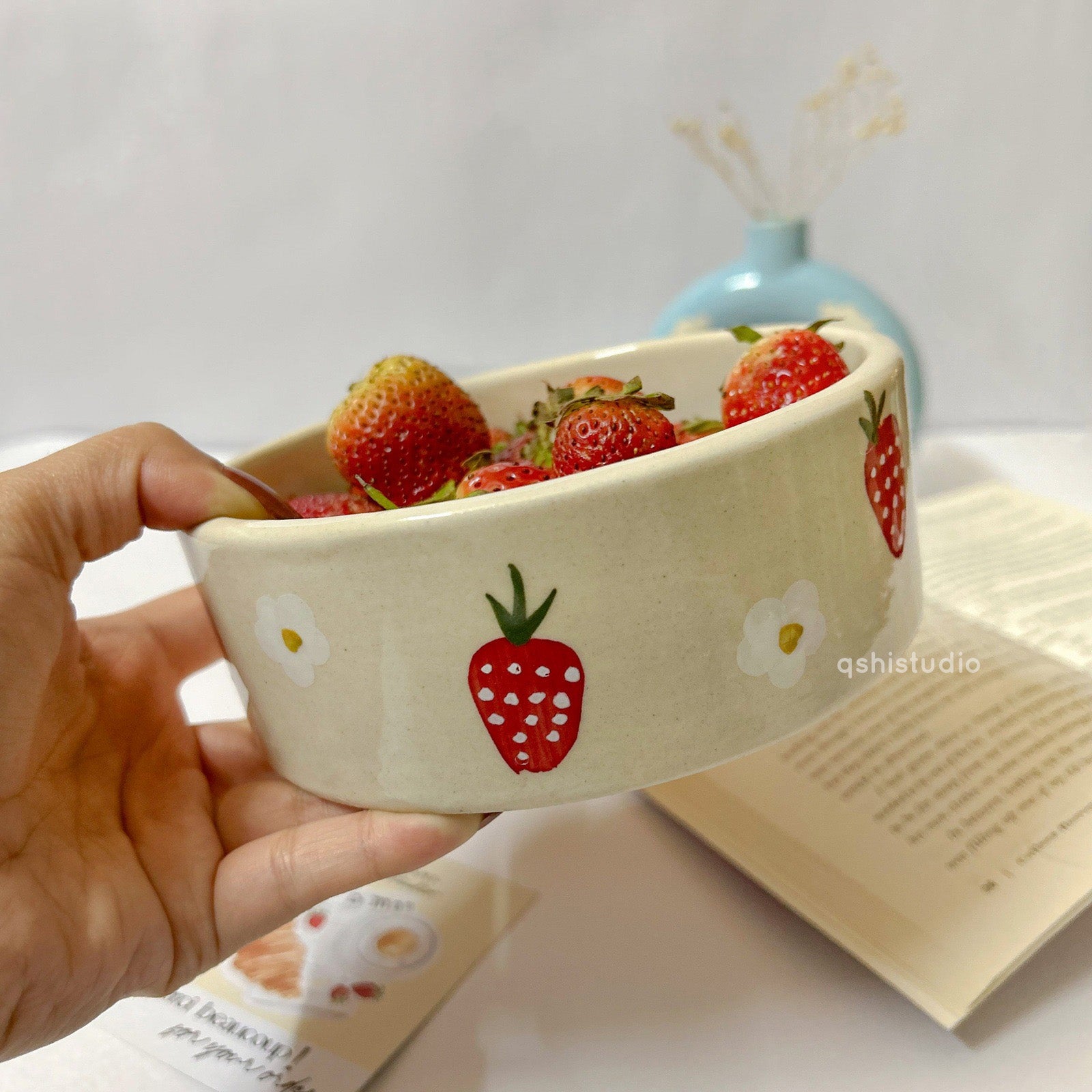 Handmade Ceramic Brunch Bowl - Strawberry