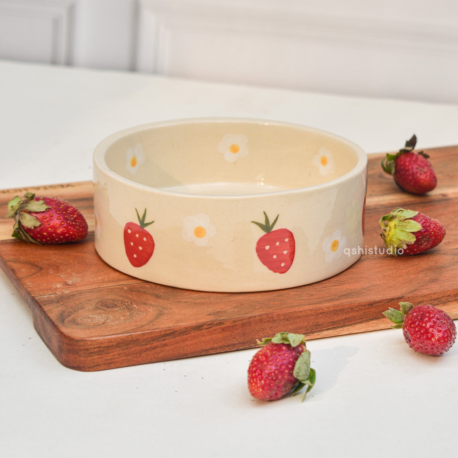 Handmade Ceramic Brunch Bowl - Strawberry