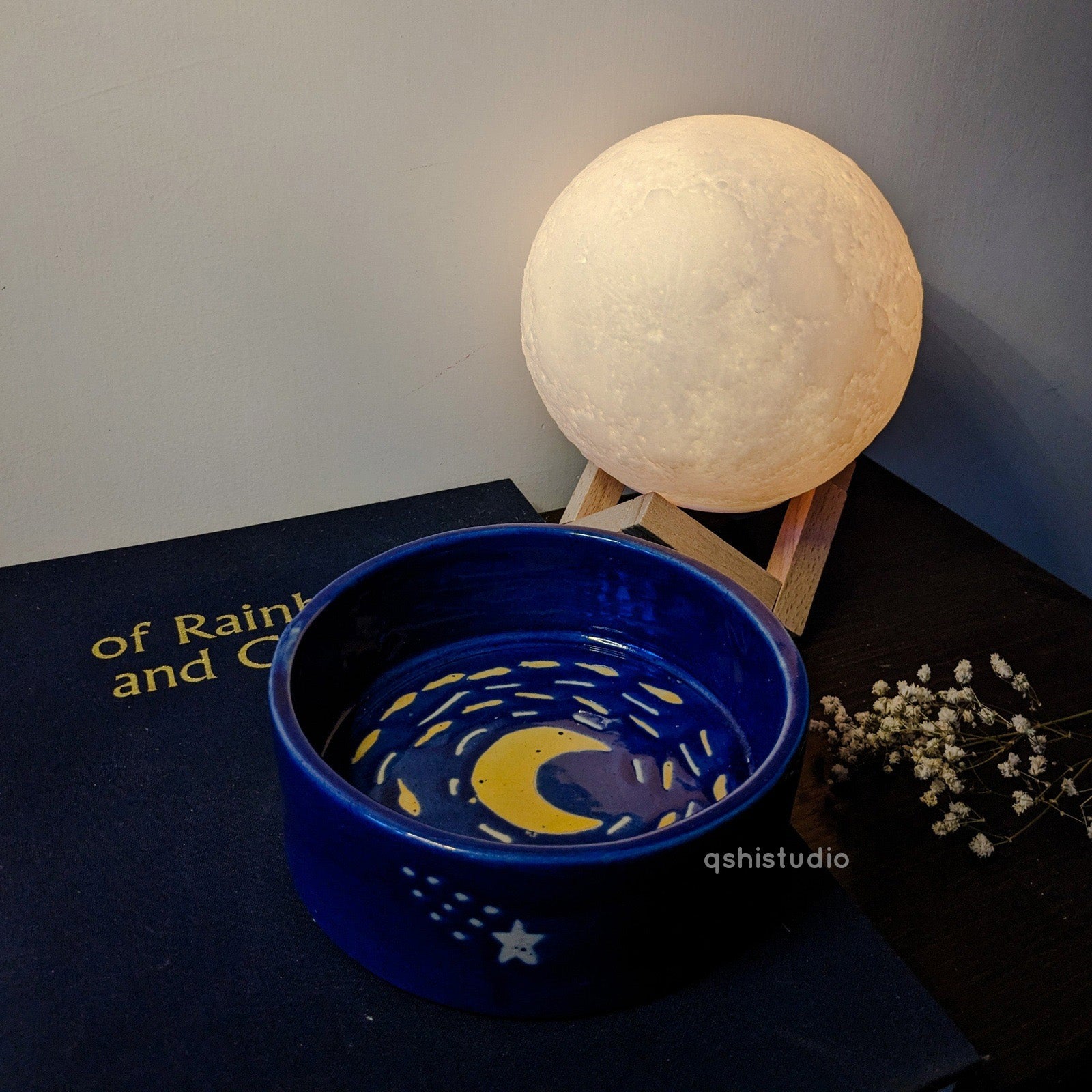 Unique Handmade Ceramic Snack Bowl - Starry Night