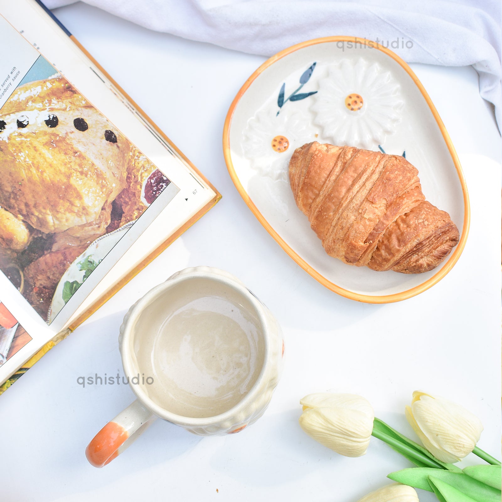 Ceramic Decorative Snack Plate - 3D Sunflower (only plate)