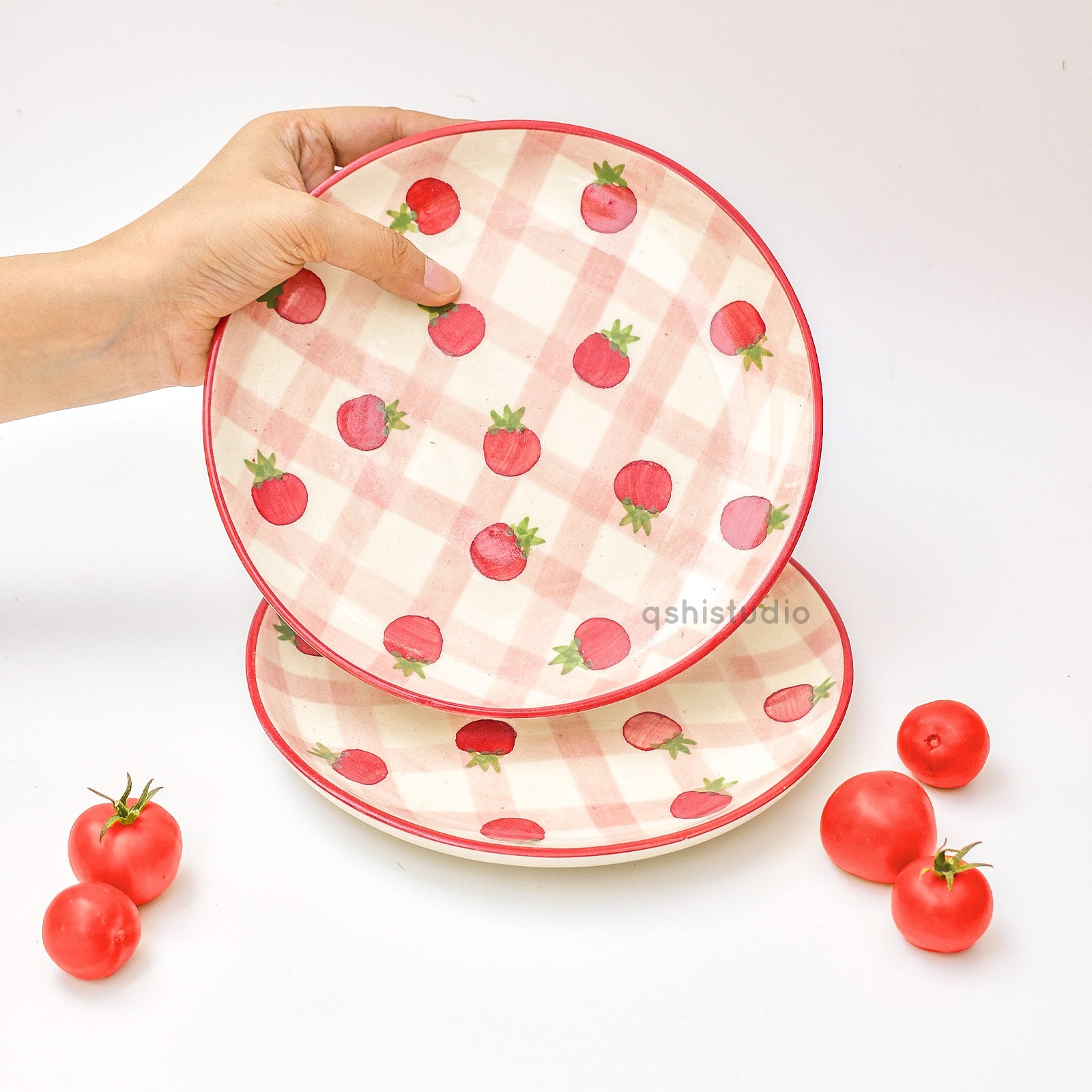 Cute Dessert Plate - Cherry Tomato (7 inches)