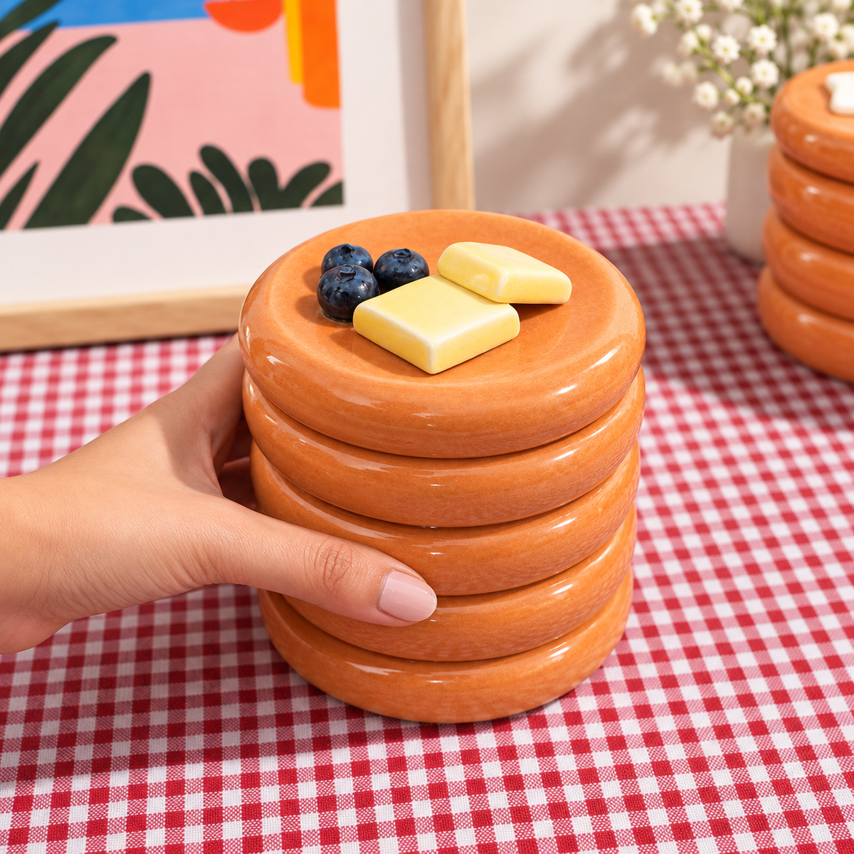 Ceramic Jar - Pancake Stack