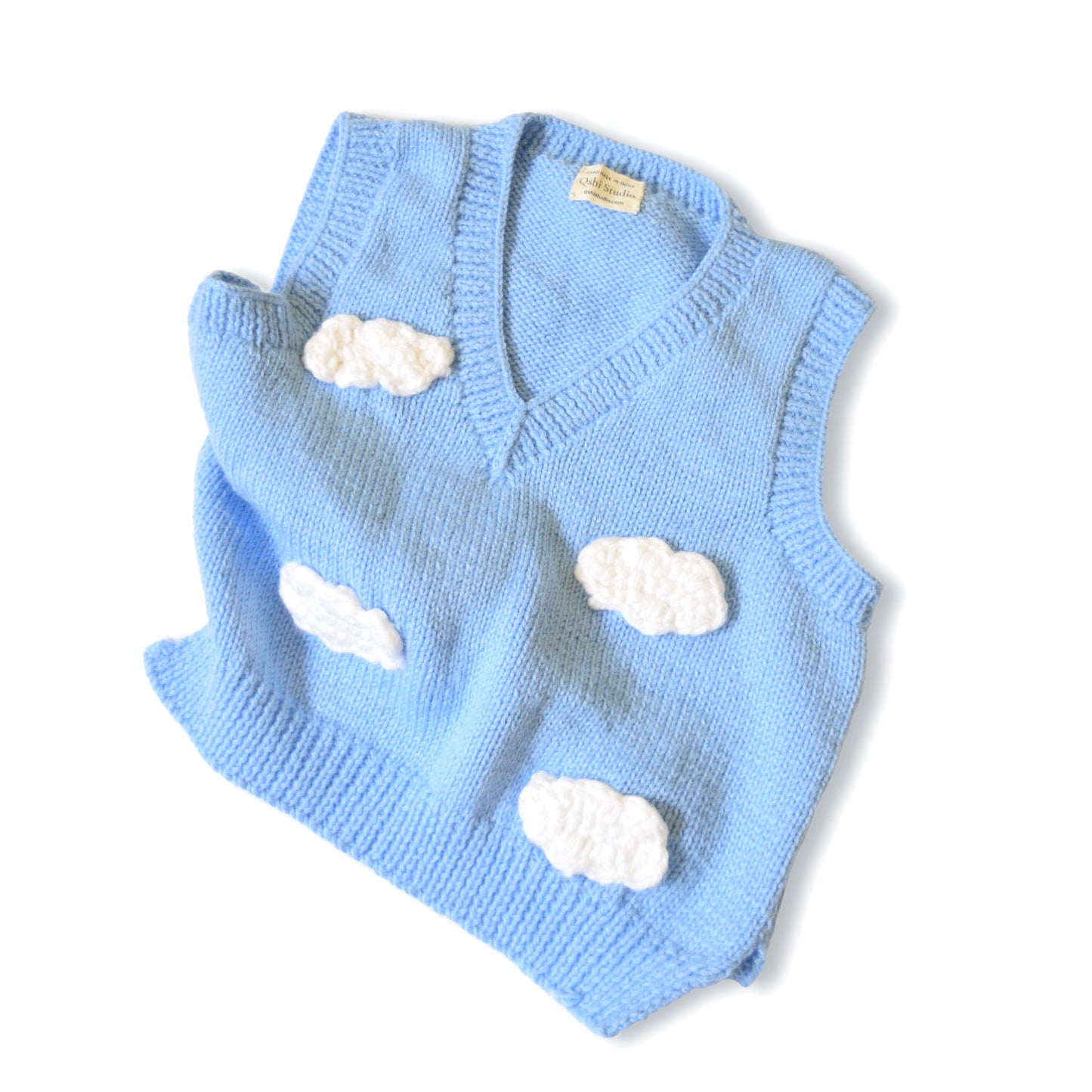 V Neck Sweater Vest - Cloud