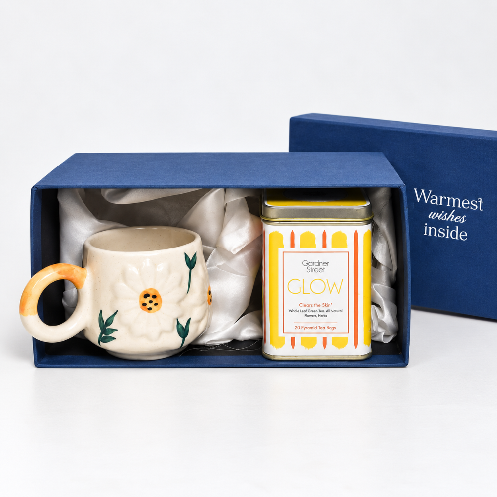 Sunflower mug and Glow Tea Gift Set