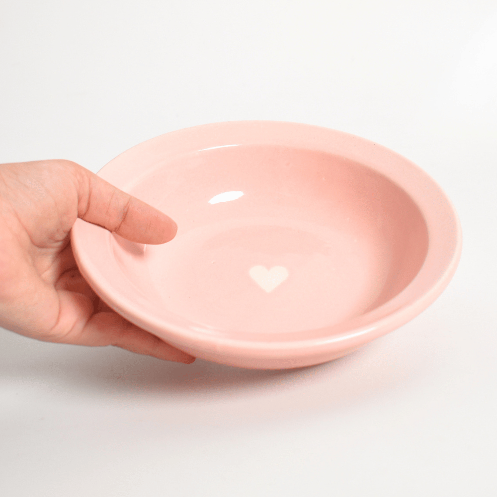 Ceramic Pasta Bowl - Pink Heart