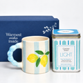 Blue stripe Lemon mug and Light Tea Gift Set