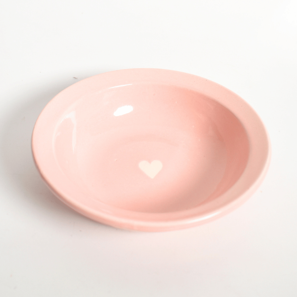 Ceramic Pasta Bowl - Pink Heart