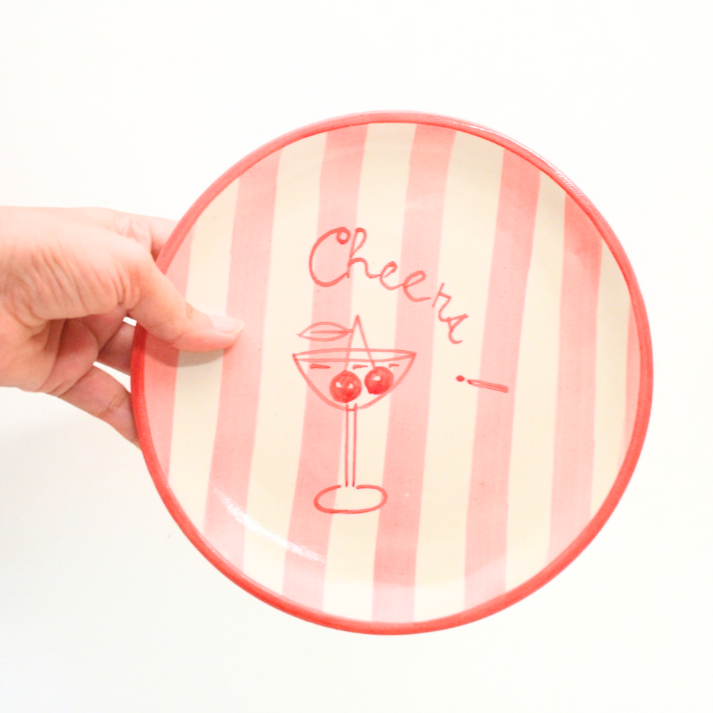 Cute Dessert Plate - Cheers (7 Inches)
