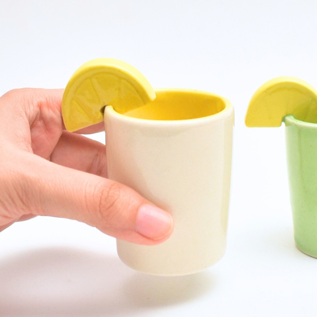 Ceramic Shot Glass giftbox - Yellow Lemon Set of 2