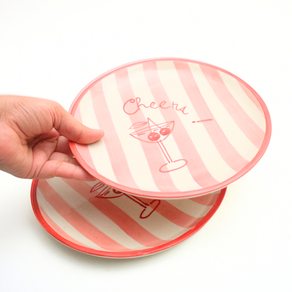 Cute Dessert Plate - Cheers (7 Inches)