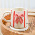 Ceramic Coffee Mug - Red Striped Bow