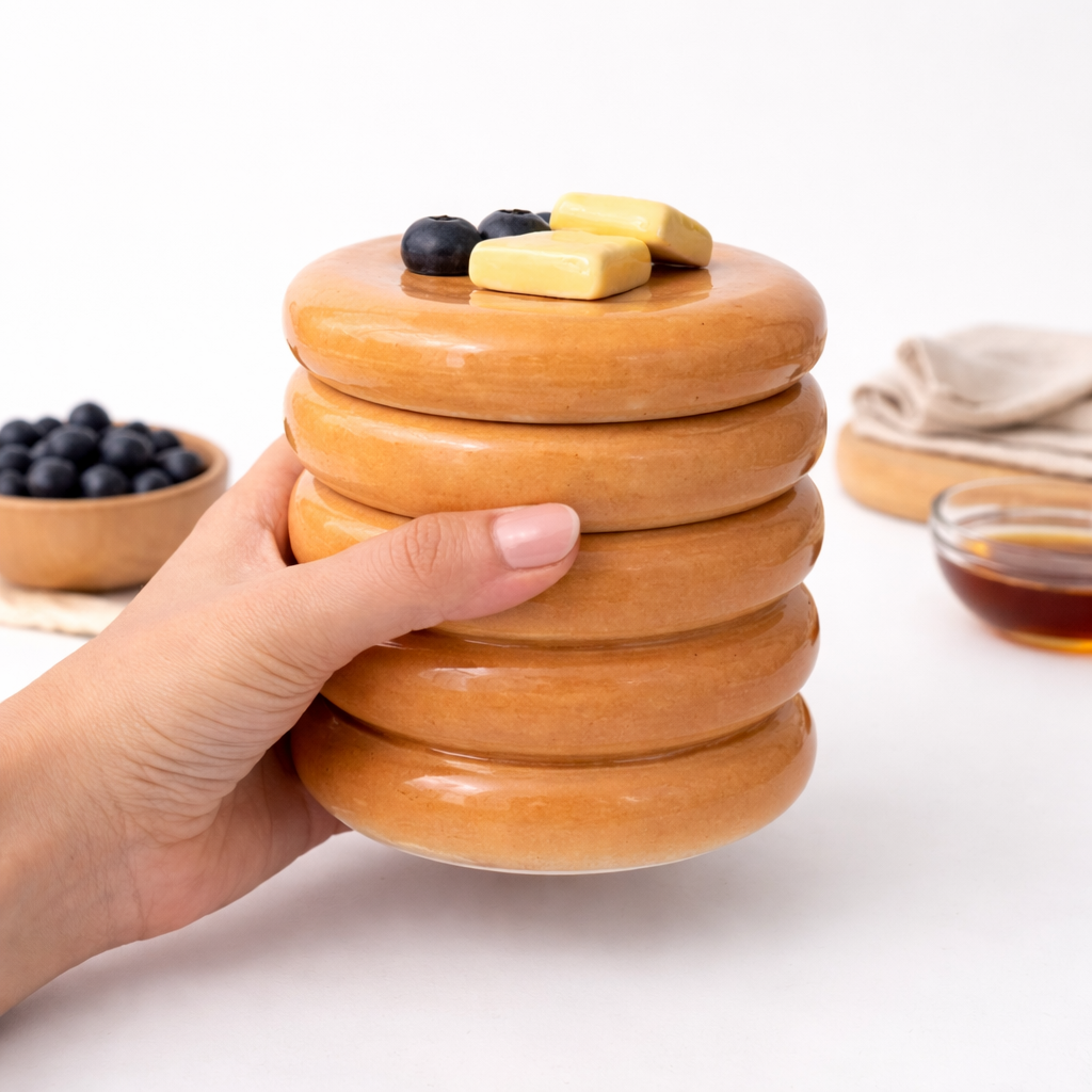 Ceramic Jar - Pancake Stack