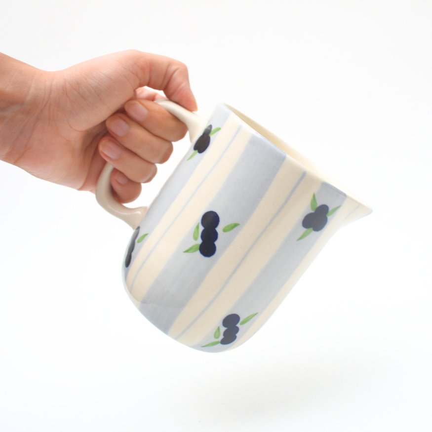 Ceramic Jug - Blueberry stripe