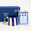 Dark Blue Stripe mug and Heal Tea Gift Set