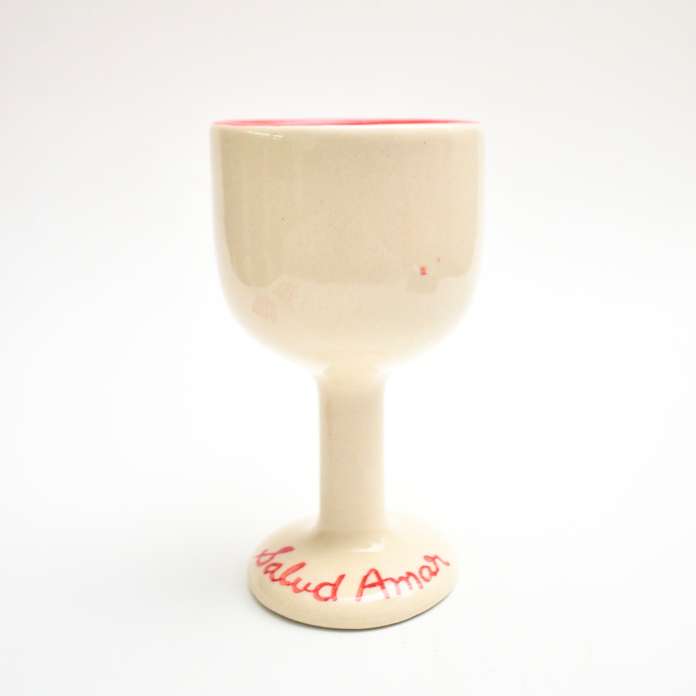 Ceramic Wine Glass - Salud Amor
