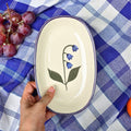 Ceramic Oval Bowl - Blue bell (1pc)